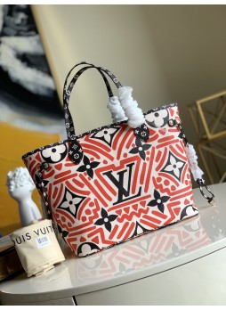 LV CRAFTY NEVERFULL MM CREAM RED